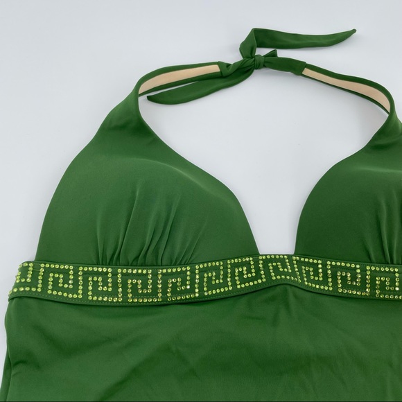 Victoria Secret emerald swim top with embezzlement size large, vintage - Picture 2 of 8